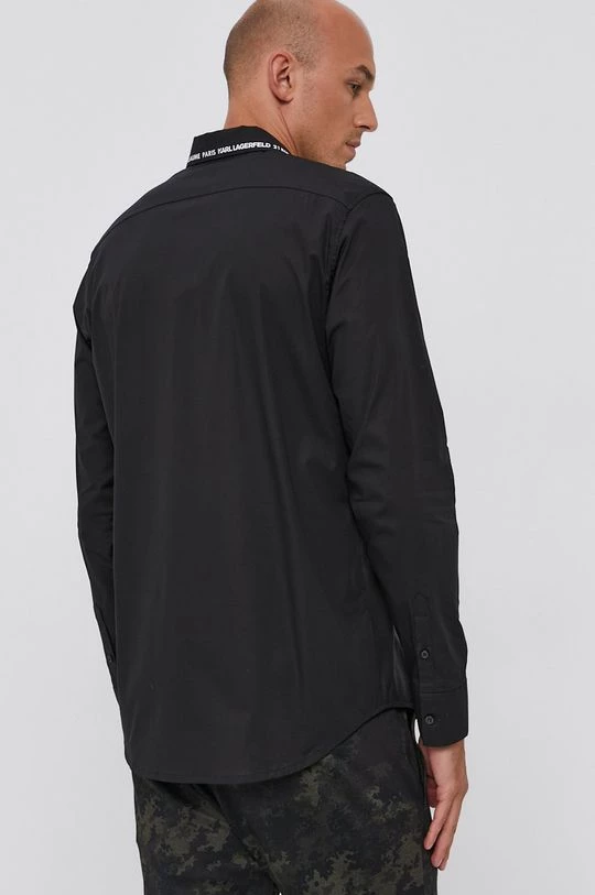 Ανδρικά Πουκάμισα Πουκάμισο Karl Lagerfeld χρώμα: μαύρο 6 Ανδρικά Πουκάμισα Πουκάμισο Karl Lagerfeld χρώμα: μαύρο - Image 4