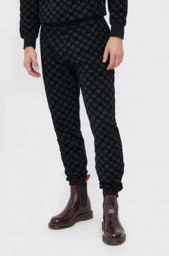 Παντελόνια φόρμας Βαμβακερό παντελόνι Karl Lagerfeld μαύρο -Karl Lagerfeld Εκπτώσεις unnamed file 2669