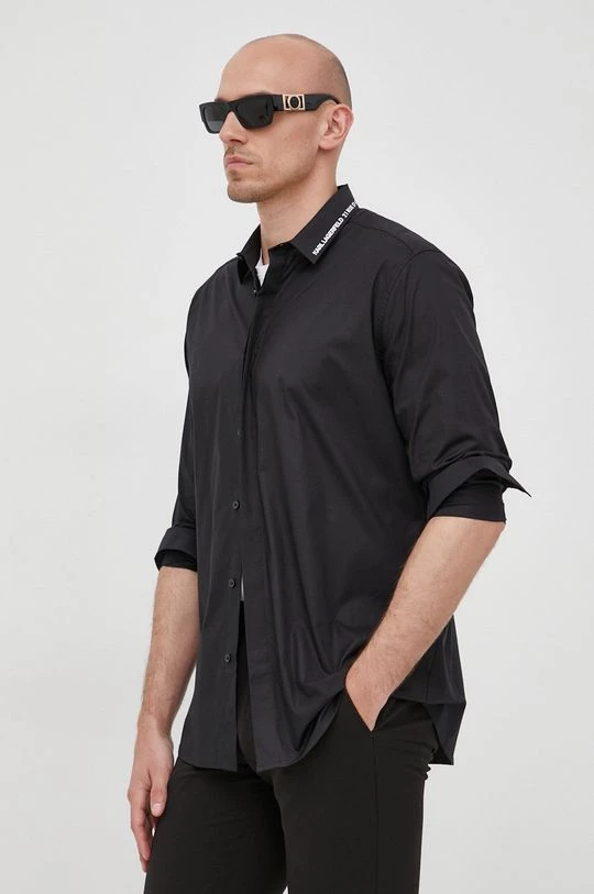 Ανδρικά Πουκάμισα Πουκάμισο Karl Lagerfeld μαύρο, 3 Ανδρικά Πουκάμισα Πουκάμισο Karl Lagerfeld μαύρο,