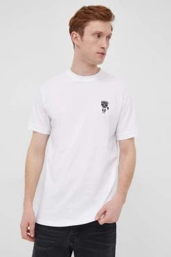 Ανδρικά Μπλουζάκια Βαμβακερό μπλουζάκι Karl Lagerfeld άσπρο