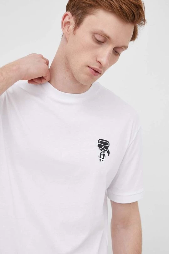 Ανδρικά Μπλουζάκια Βαμβακερό μπλουζάκι Karl Lagerfeld άσπρο 6 Ανδρικά Μπλουζάκια Βαμβακερό μπλουζάκι Karl Lagerfeld άσπρο - Image 4