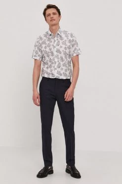 Ανδρικά Πουκάμισα Βαμβακερό πουκάμισο Karl Lagerfeld χρώμα: άσπρο -Karl Lagerfeld Εκπτώσεις unnamed file 2903