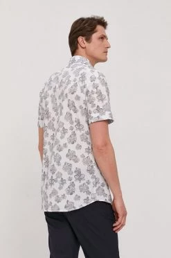 Ανδρικά Πουκάμισα Βαμβακερό πουκάμισο Karl Lagerfeld χρώμα: άσπρο -Karl Lagerfeld Εκπτώσεις unnamed file 2904