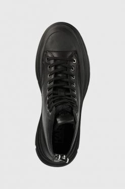 Ανδρικά Ψηλά Δερμάτινα ελαφριά παπούτσια Karl Lagerfeld , χρώμα: μαύρο -Karl Lagerfeld Εκπτώσεις unnamed file 332