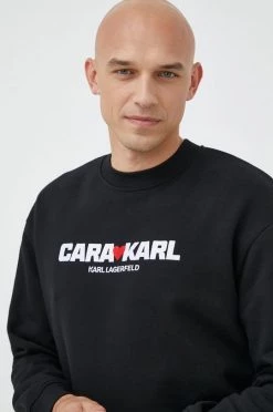 Χωρίς φερμουάρ Μπλούζα Karl Lagerfeld Lagerfeld X Cara Delevingne , χρώμα: μαύρο -Karl Lagerfeld Εκπτώσεις unnamed file 368