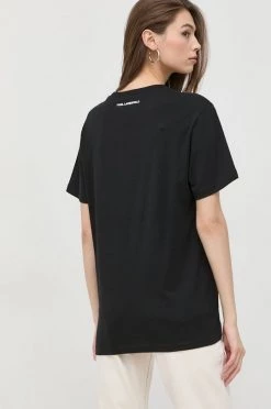 Κοντομάνικο Βαμβακερό μπλουζάκι Karl Lagerfeld μαύρο -Karl Lagerfeld Εκπτώσεις unnamed file 484