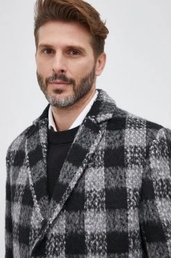 Ανδρικά Παλτά Παλτό από μείγμα μαλλιού Karl Lagerfeld μαύρο -Karl Lagerfeld Εκπτώσεις unnamed file 596