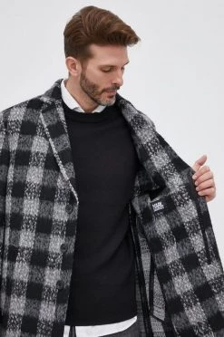 Ανδρικά Παλτά Παλτό από μείγμα μαλλιού Karl Lagerfeld μαύρο -Karl Lagerfeld Εκπτώσεις unnamed file 598