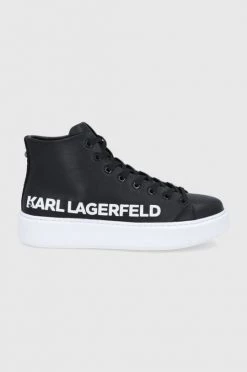 Ανδρικά Sneakers Karl Lagerfeld - Δερμάτινα παπούτσια Karl Lagerfeld - Δερμάτινα παπούτσια μαύρο