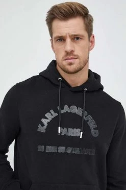 Ανδρικά Χωρίς φερμουάρ Μπλούζα Karl Lagerfeld μαύρο, με κουκούλα -Karl Lagerfeld Εκπτώσεις unnamed file 742