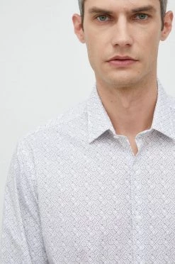 Ανδρικά Πουκάμισα Βαμβακερό πουκάμισο Karl Lagerfeld χρώμα: άσπρο,