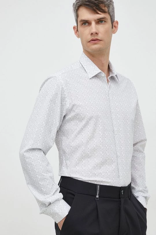 Ανδρικά Πουκάμισα Βαμβακερό πουκάμισο Karl Lagerfeld χρώμα: άσπρο, 5 Ανδρικά Πουκάμισα Βαμβακερό πουκάμισο Karl Lagerfeld χρώμα: άσπρο, - Image 3