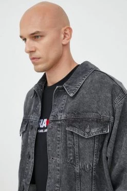 Κοντά μπουφάν Τζιν μπουφάν Karl Lagerfeld Lagerfeld X Cara Delevingne , χρώμα: γκρι -Karl Lagerfeld Εκπτώσεις unnamed file 841