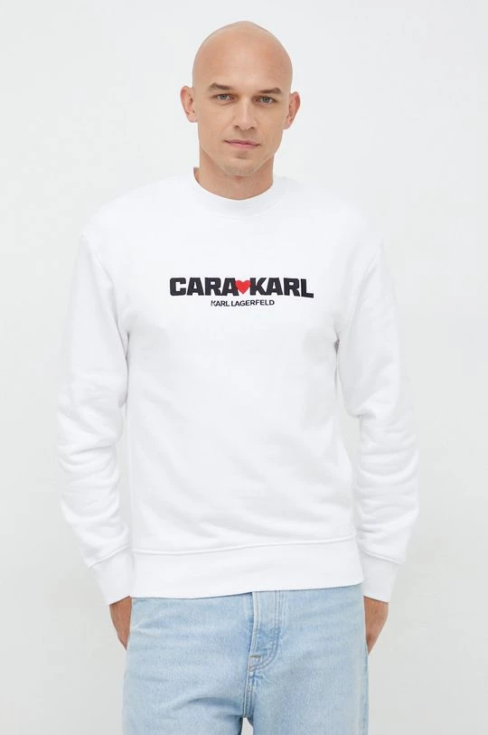 Χωρίς φερμουάρ Μπλούζα Karl Lagerfeld Lagerfeld X Cara Delevingne , χρώμα: άσπρο 3 Χωρίς φερμουάρ Μπλούζα Karl Lagerfeld Lagerfeld X Cara Delevingne , χρώμα: άσπρο